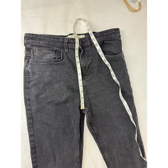 Tapered Jeans Black High Rise Ankle Length Crop Denim Pants - Size 34 * 26 - Picture 5 of 9